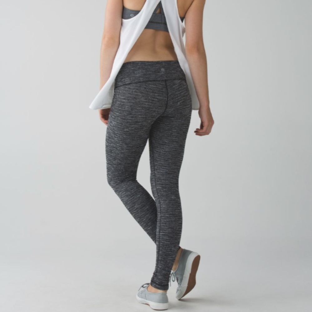 WORN ONCE Lululemon Wunder Under Pant III Coco Pique Black White